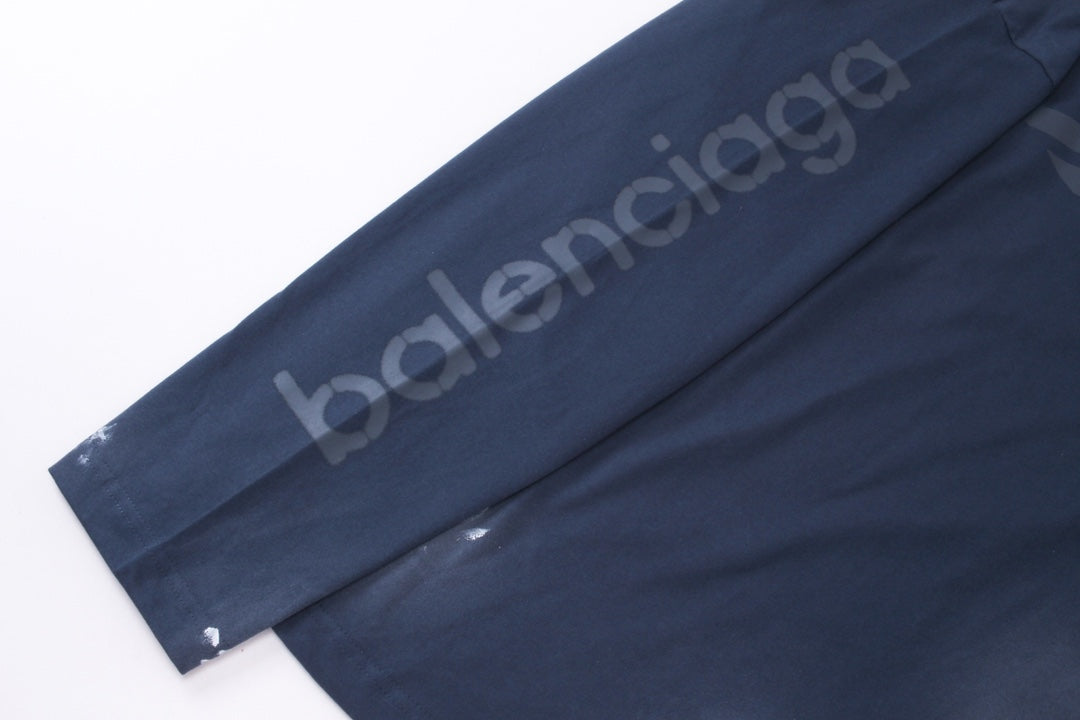 BALENCIAGA 3M字母塗鴉長袖T (藍)